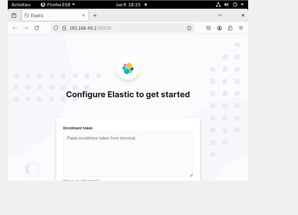 Interface web Kibana - enrollment / vérification